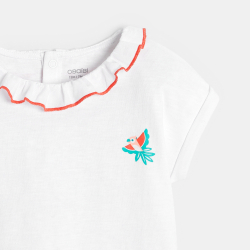 تيشيرت برقبة مكشكشة ورقعة...